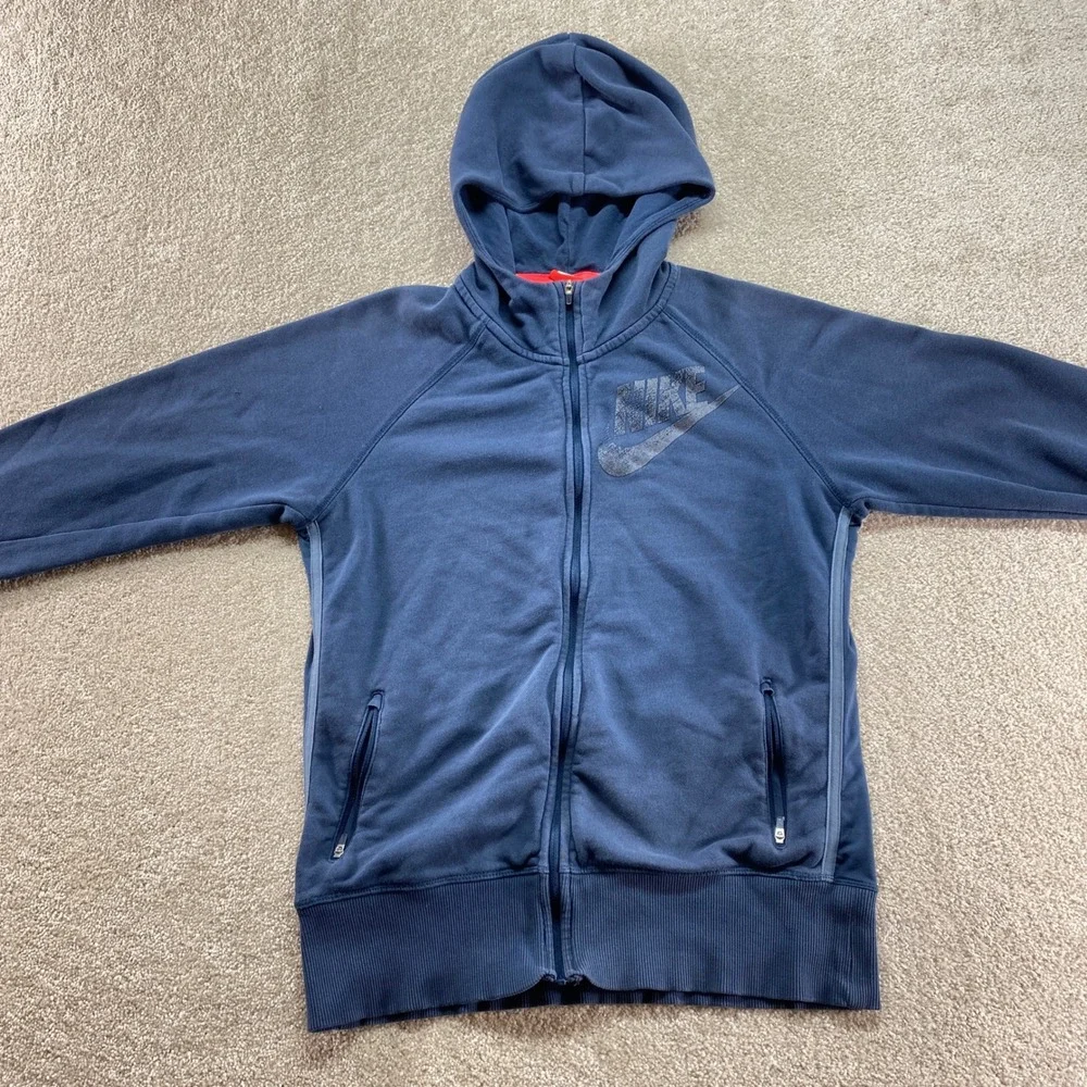 Nike Sweatshirt Boys‎ XL Zip Up Hoodie Blue Athletic Casual Long Sleeve